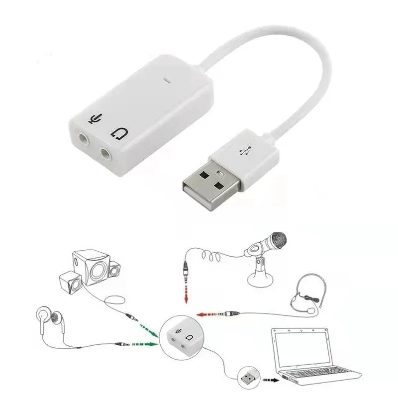 USB External Sound Card – 3.5mm Headphone & Mic Adapter USB Sound Card Axl