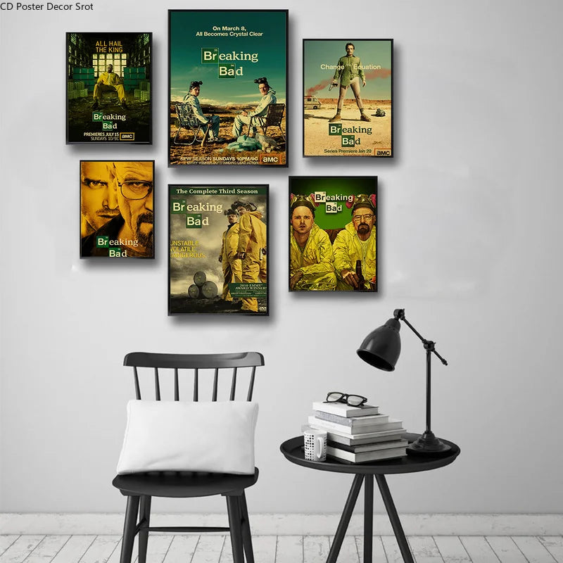 Breaking Bad Retro Kraft Paper Poster | Vintage TV Wall Art Retro Wall Poster Axl