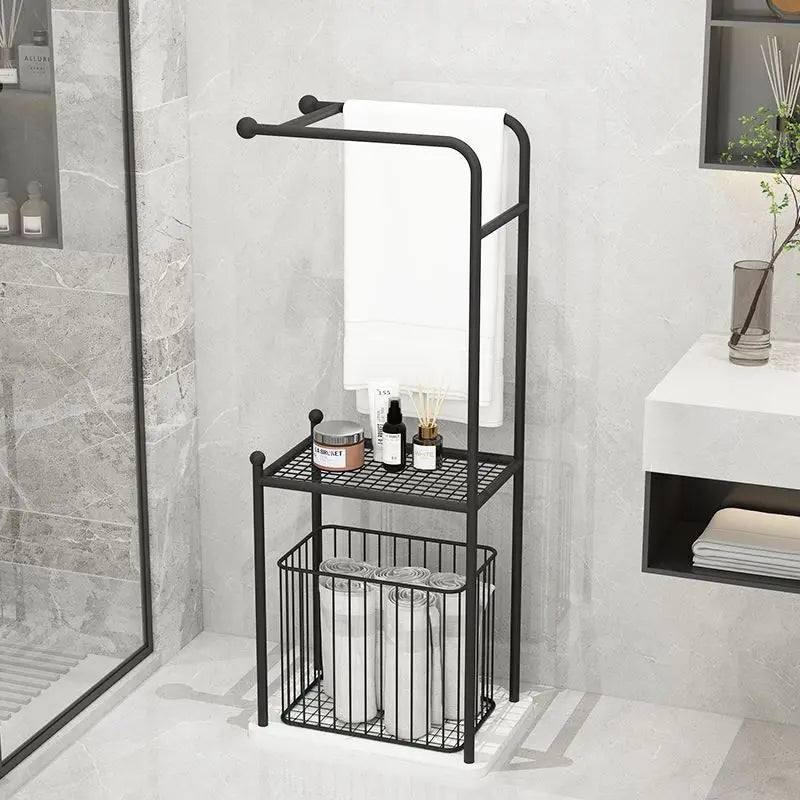 Luxury Iron & Marble Bathroom Floor Storage Rack Organizer Bathroom Storage Rack Axl