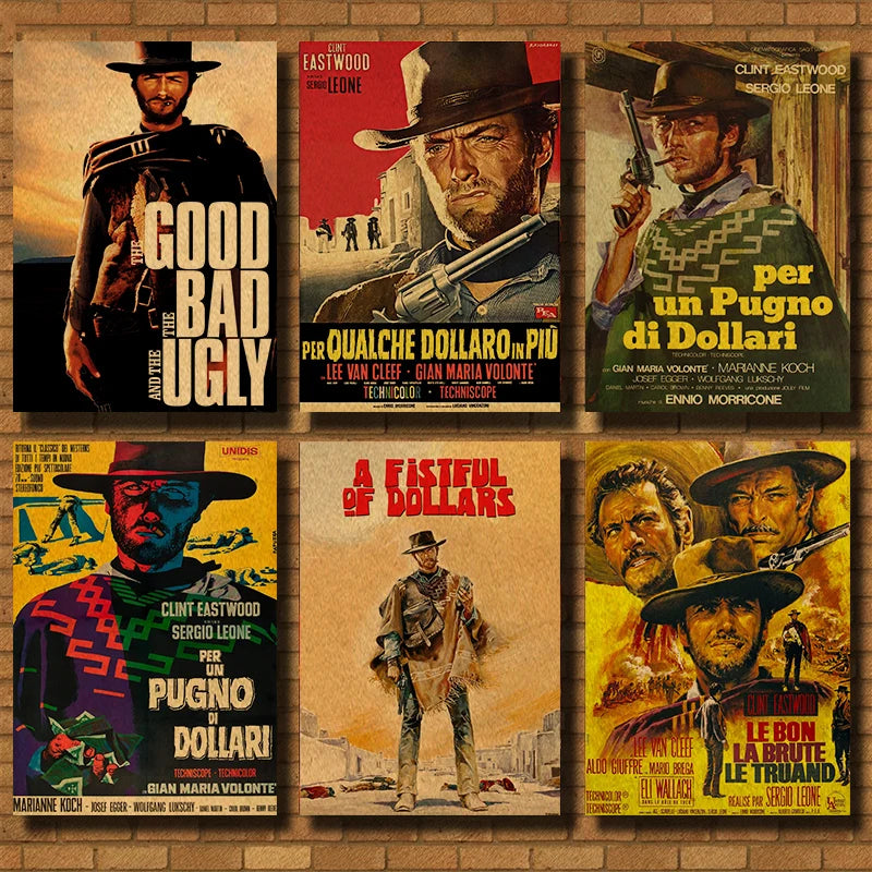 The Good the Bad & the Ugly Kraft Paper Movie Poster Decorative Wall Poster Axl