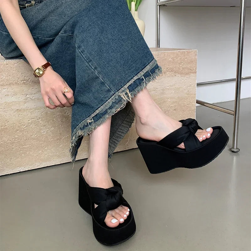 Women's Wedge Platform Slides – Summer Beach Sandals Wedge Platform Slides Axl