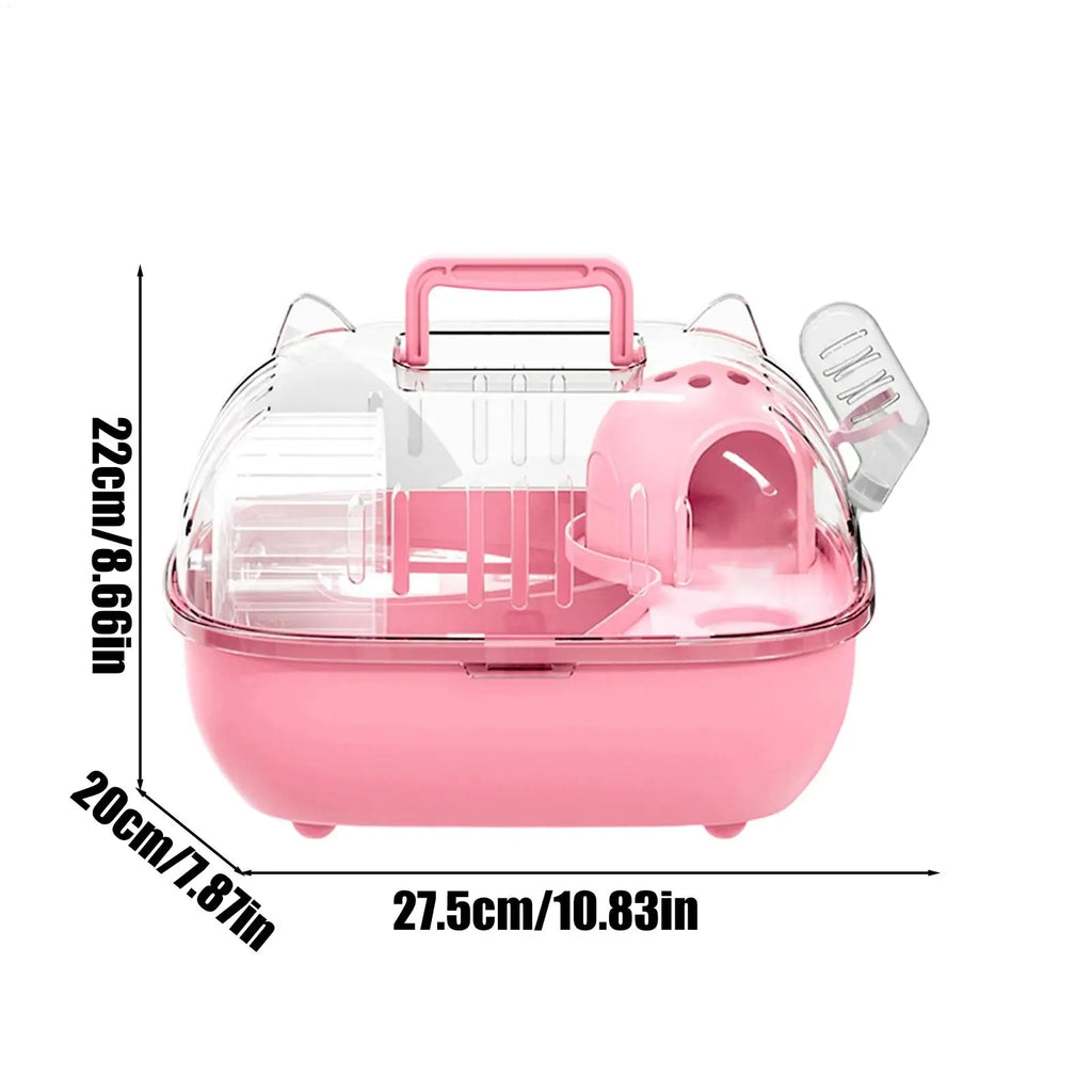 Travel Hamster Carrier Bag – Clear Double Layer Portable Cage Small Pet Carrier Axl