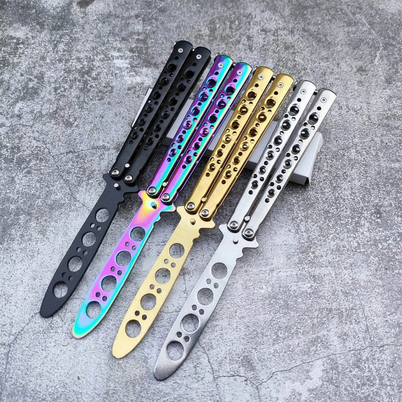 Butterfly Knife Trainer – Foldable Stainless Steel Practice Tool Butterfly Knife Trainer Axl