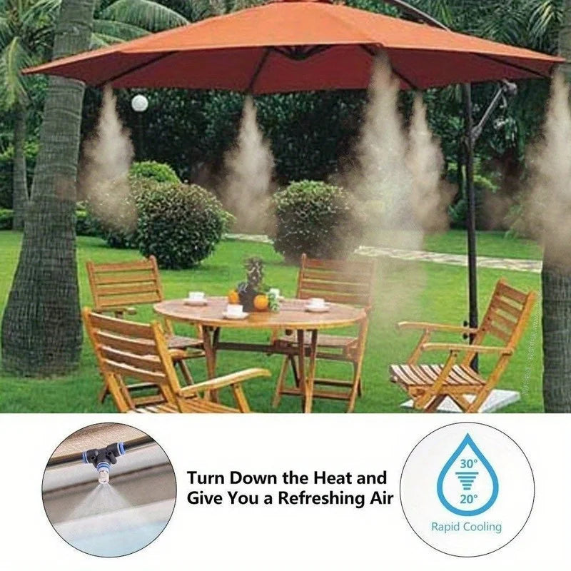 Outdoor Misting Cooling System Kit 10/15/20M – Garden Sprayer Garden Misting Kit Axl