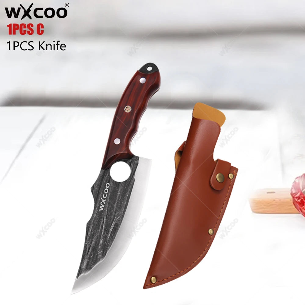 WXCOO Boning Knife Set – Stainless Steel Wood Handle Boning Knife Set Axl Knife C