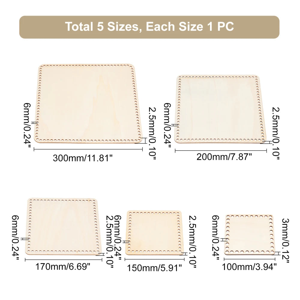 Oval Wood Crochet Basket Base 35x25cm | DIY Knitting Base Crochet Basket Base Axl AECH04-01839