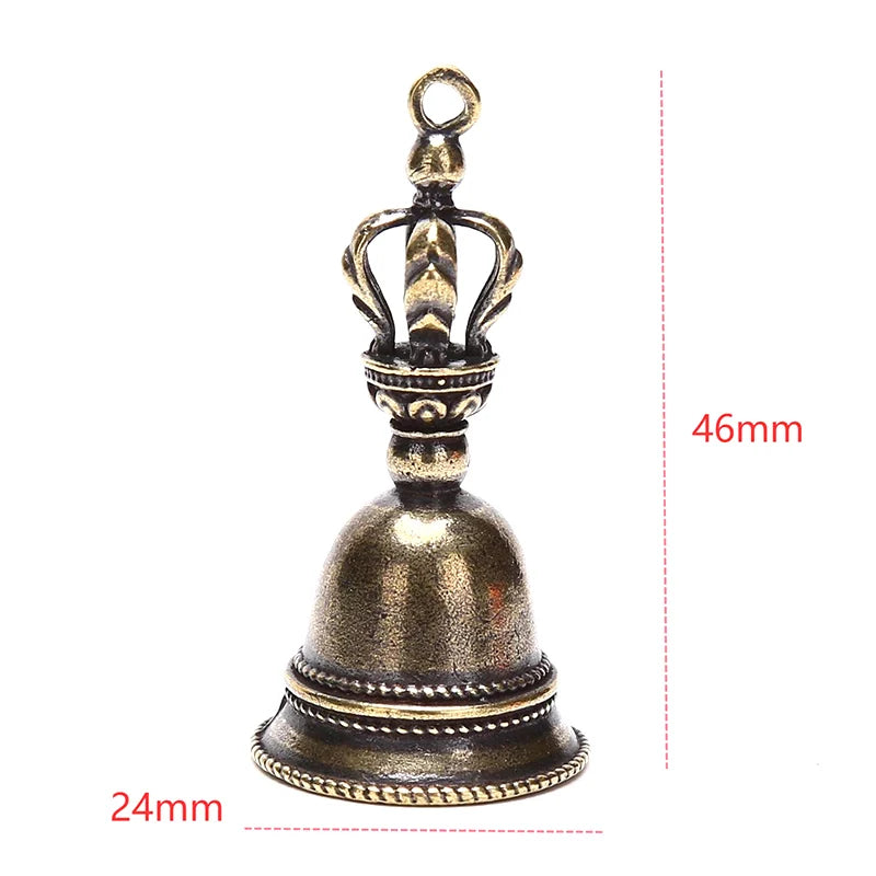 Brass Magic Bell Keychain Pendant – Retro Bronze Charm Decorative Bell Charm Axl onesize