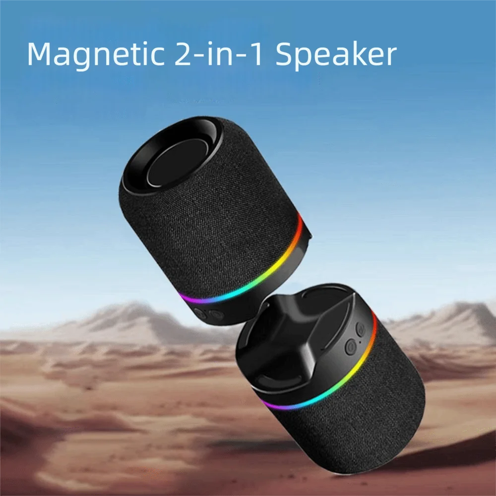 2-in-1 Magnetic Split Bluetooth Speaker – HiFi & RGB Lights Bluetooth Speaker Axl