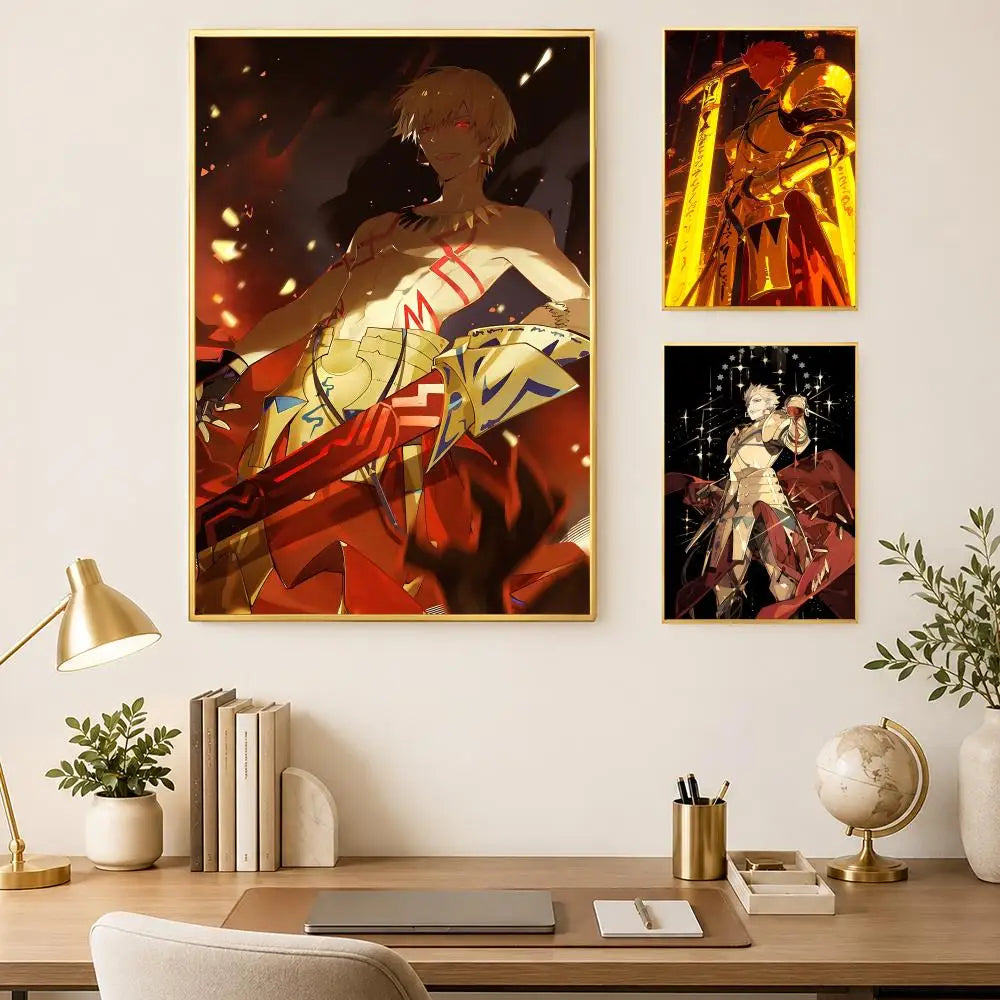 Anime Gilgamesh Self-Stick HD Wall Art Poster | Waterproof Decor Wall Art Poster Axl