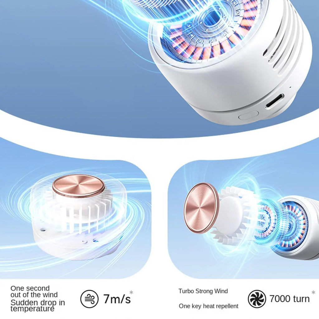 Portable Clip-On Fan – 360° Rechargeable USB Mini Desk Fan Clip-On Mini Fan Axl