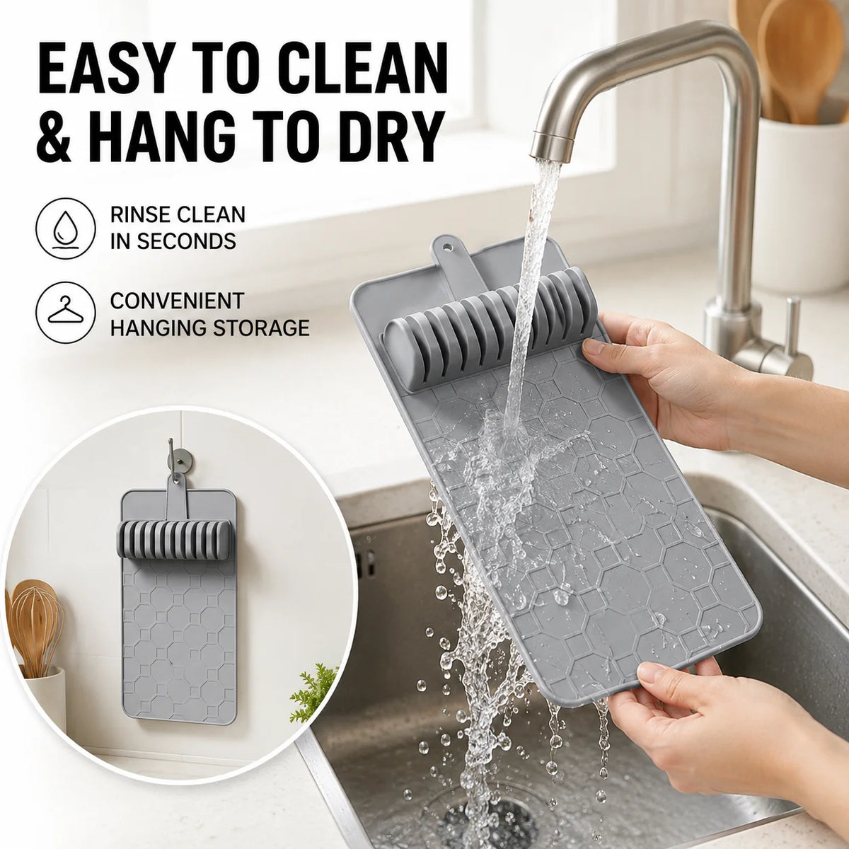 UWHISE 2-in-1 Knife Drying Mat & 10-Slot Knife Holder Knife Storage Organizer Axl