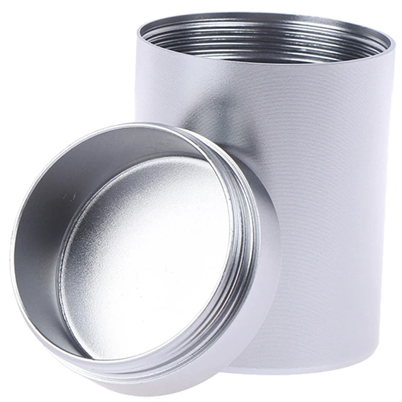 Airtight Aluminum Herb Stash Jar – Silver Metal Storage Can Herb Storage Jar Axl