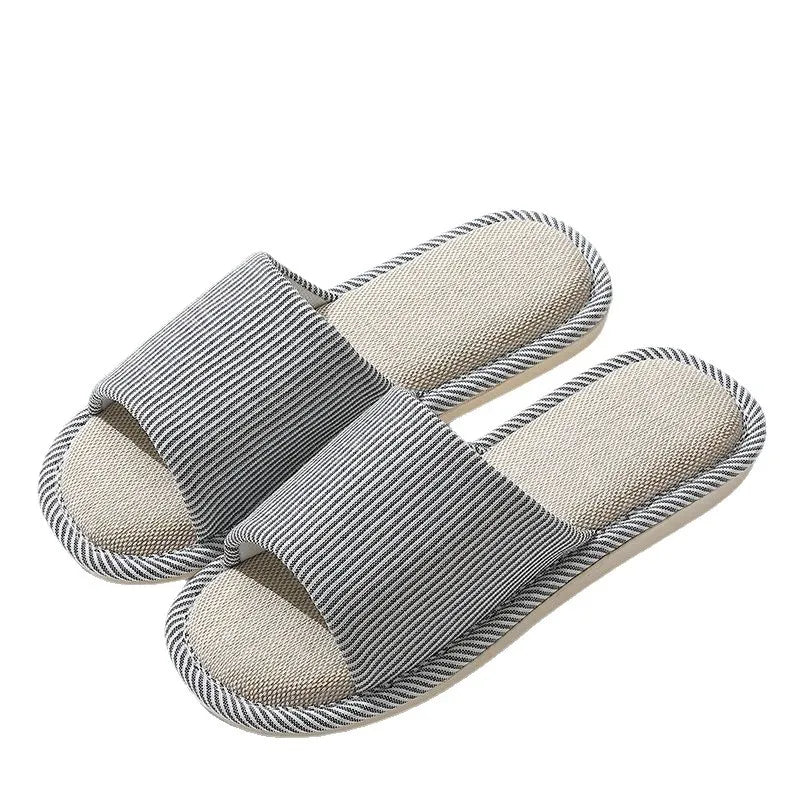 Four Season Linen House Slippers – Unisex Indoor Slides House Slippers Axl