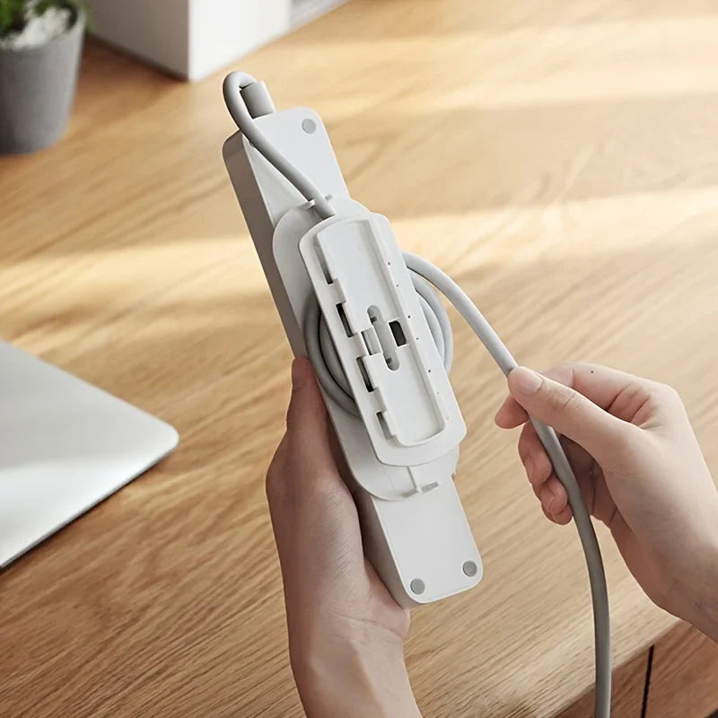 Wall Mount Power Strip Holder – No-Drill Socket Organizer Cable & Cord Organizer Axl
