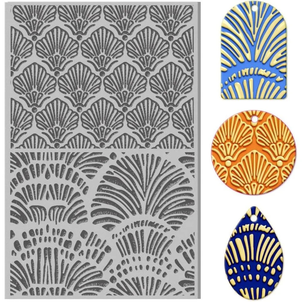 Abstract Shells Polymer Clay Texture Mat – DIY Stamp Tool Clay Texture Mat Axl AECH04-19318