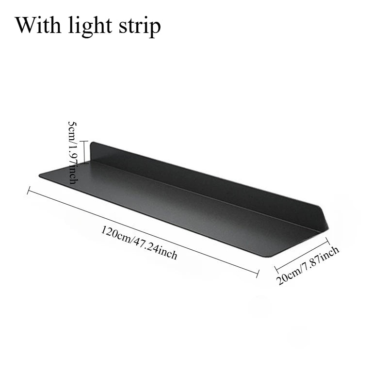 Nordic LED Wall Shelf – Double-Tier Metal Storage Rack Wall Storage Shelf Axl 120CM