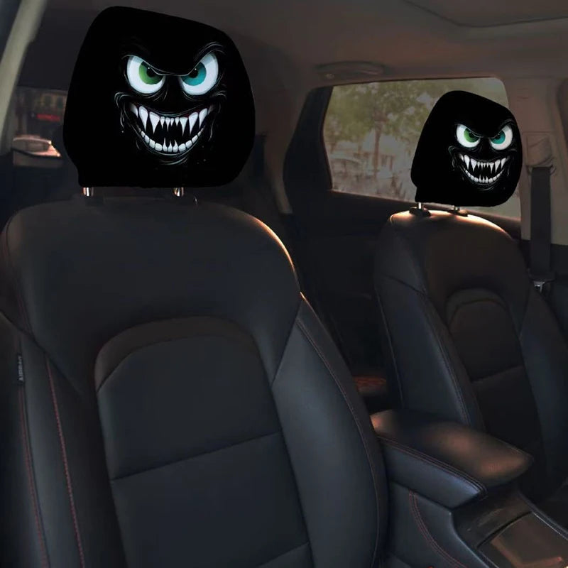 Funny Cartoon Car Headrest Cover – Halloween Auto Decoration Car Headrest Cover Axl A8