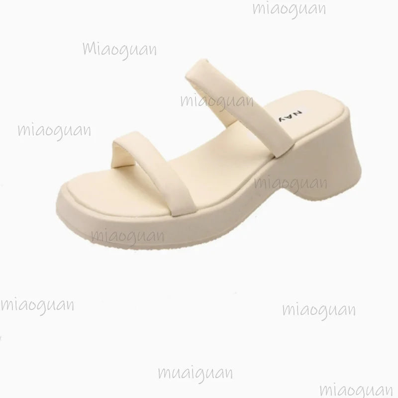 Women's Wedge Slide Slippers – 6.5cm Thick Sole Platform Shoes Wedge Slide Slippers Axl
