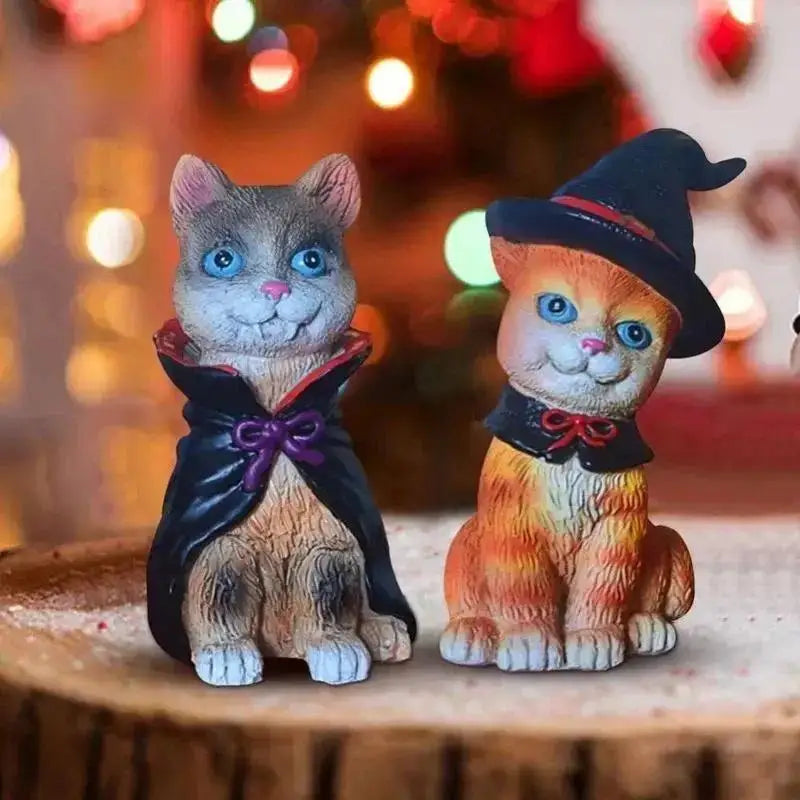 Halloween Black Cat Resin Statue – Desk & Tabletop Décor Resin Desk Figurine Axl