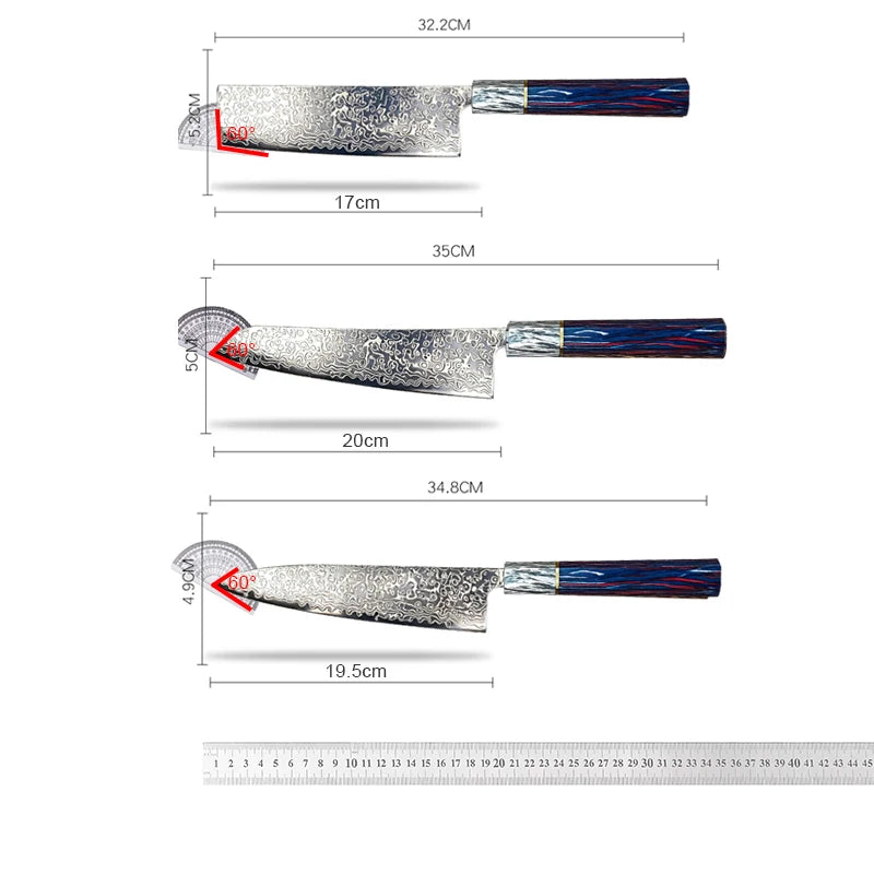 Damascus Steel Chef Knife Set – Japanese-Style Kitchen Gift Damascus Chef Knife Axl