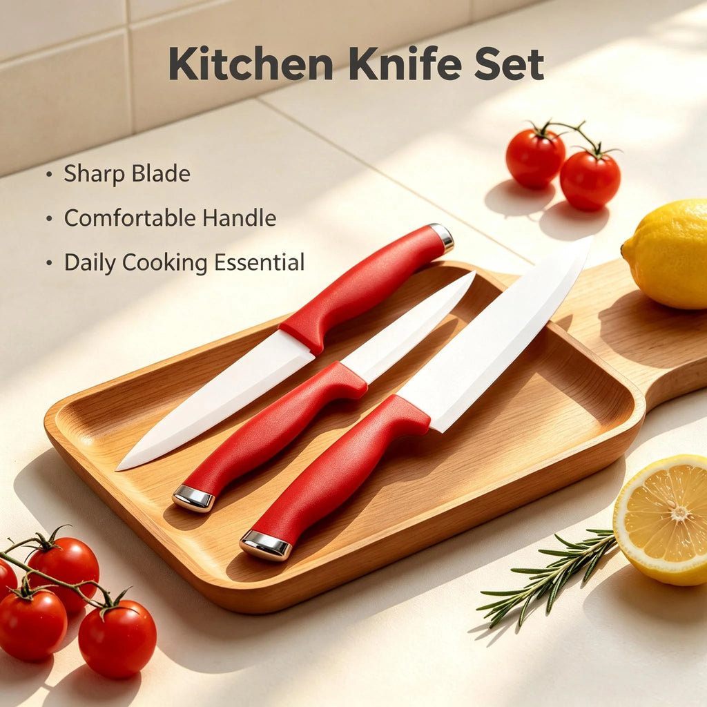 Ceramic Chef Knife Set 1–3 Pcs with Sheaths | Sharp & Rust-Proof Ceramic Knife Set Axl