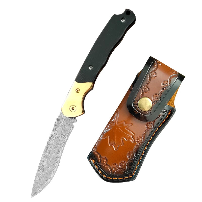 InLeung Damascus Steel Boning & Kitchen Cleaver Knife Damascus Kitchen Knife Axl AT Folding Knife