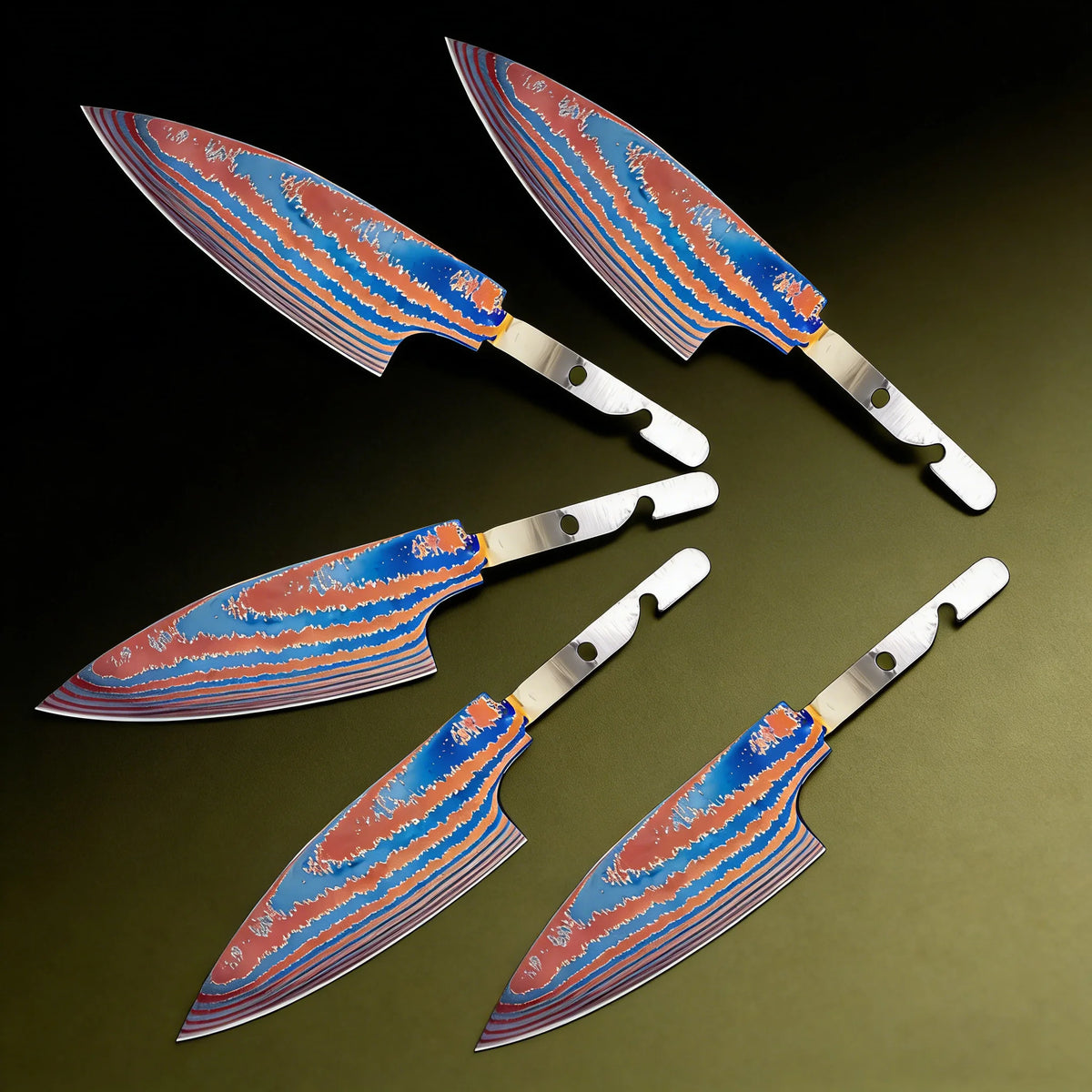 Damascus Titanium Fruit Knife Blades – DIY Replacement Set Knife Blade Set Axl