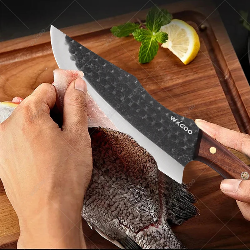 WXCOO High Carbon Forged Meat Cleaver & Chef Knife Set Kitchen Knife Set Axl
