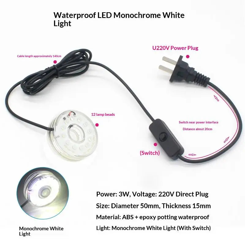 USB LED Submersible Aquarium Light – Colorful Waterproof Lamp Aquarium LED Light Axl A2 220V