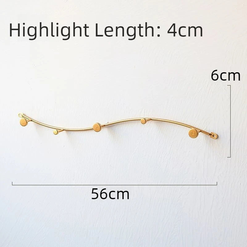 Wall Coat Rack – Iron 5-Hook Minimalist Clothes Hanger Wall Coat Rack Axl Gold-S Shape