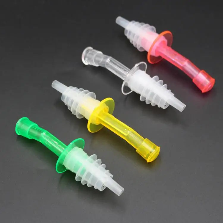 4-Pack Stainless Steel Wine Pourer Spout & Bottle Stoppers Bar Pourer Set Axl