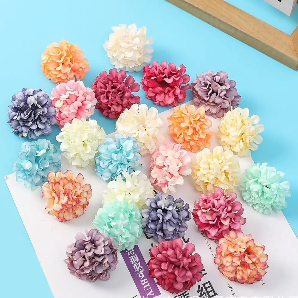 Artificial Silk Carnation Flower Heads 50/100 Pcs | DIY Decor Artificial Flower Heads Axl