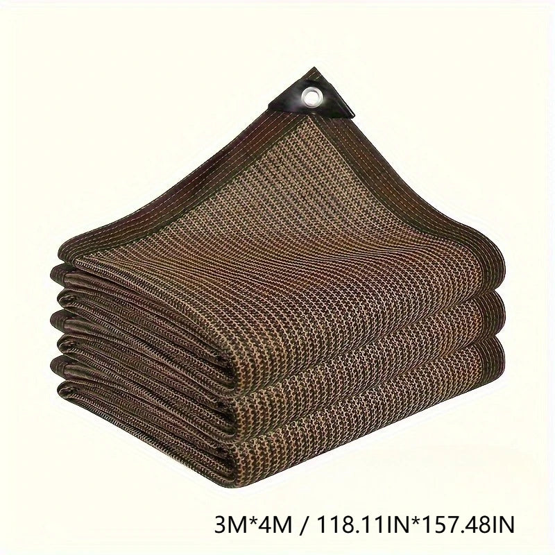 UV-Resistant Outdoor Shade Net Brown – 2m×3m / 3m×4m Canopy Outdoor Shade Net Axl Coffee-3x4m-1pc
