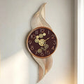 Modern Silent Large Wall Clock – Minimalist Geometric Decor Wall Clock Axl Brown