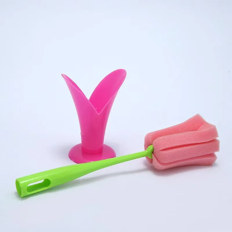 Tulip Long Handle Mug Cleaning Brush – Replaceable Sponge Head Mug Cleaning Brush Axl