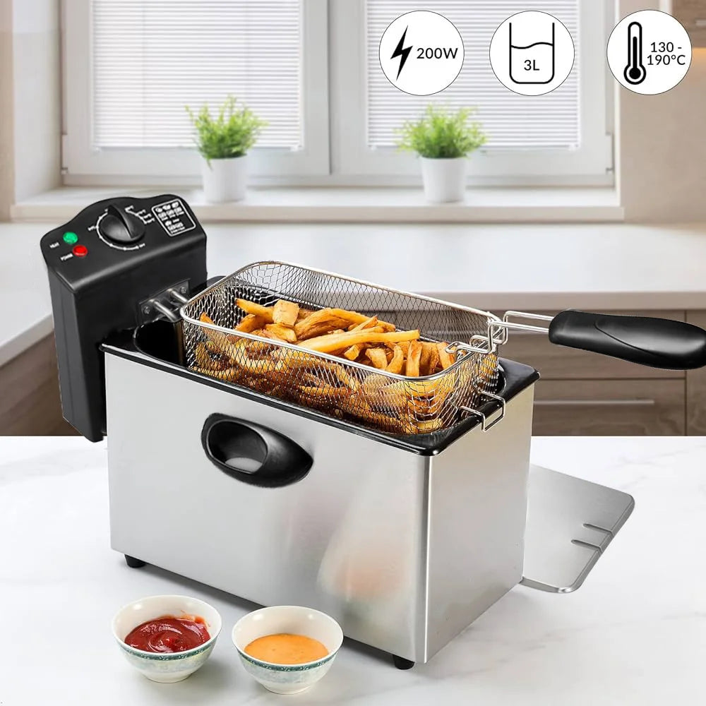BALASHOV 4L Electric Deep Fryer – 2000W Countertop Commercial Electric Deep Fryer Axl