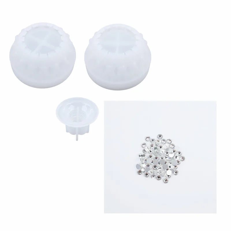 Egg Shape Silicone Resin Mold – DIY Epoxy Jewelry & Decor Silicone Resin Mold Axl M Mold and diamonds