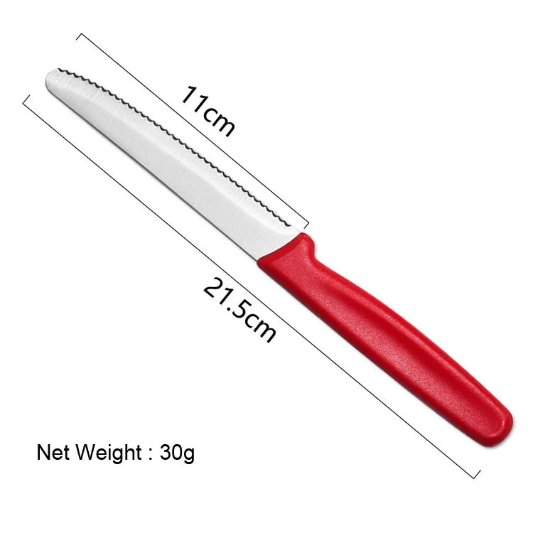 Serrated Steak & Bread Knife Set 4/6/8 Pc – Round Tip Steel Serrated Knife Set Axl 1 Pc Knife Set-red China Mainland