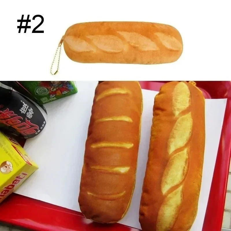 Bread Shaped Pencil Case – Large Capacity Kids Pen Bag Novelty Pencil Case Axl