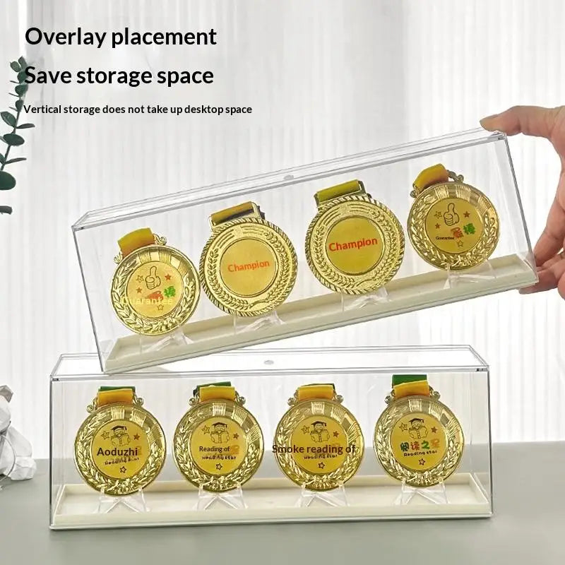 Medal Display Rack – Stackable Plastic Box for Coins & Badges Medal Display Rack Axl