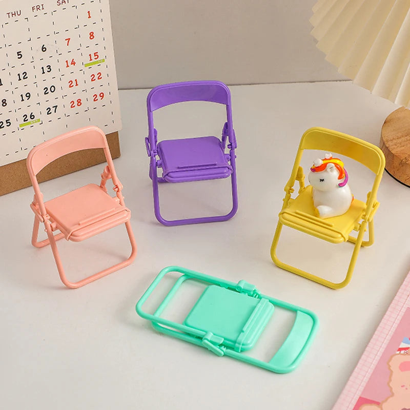 Mini Chair Phone Stand – Cute Portable Folding Desktop Holder Phone Stand Axl