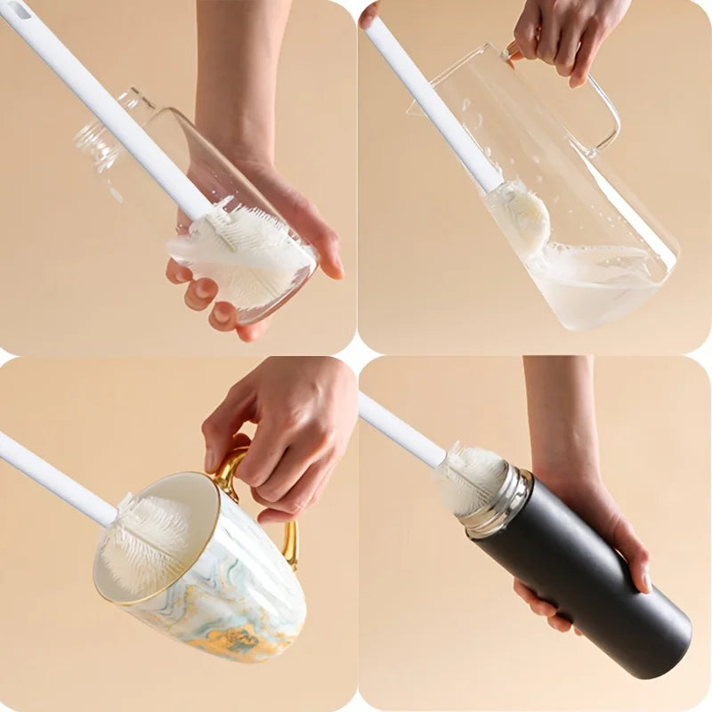 Long-Handle Silicone Bottle Brush for Narrow-Neck Bottles Bottle Cleaning Brush Axl