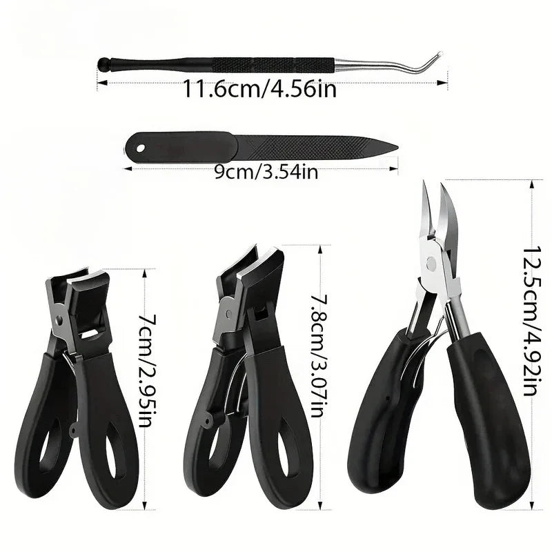 Stainless Steel Toenail Clipper Set – Wide Jaw & Angled Blade Toenail Clipper Set Axl