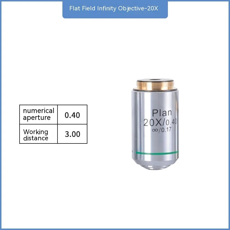 Achromatic Microscope Objective Lens 4X 10X 20X 40X 60X 100X Microscope Objective Lens Axl 20x
