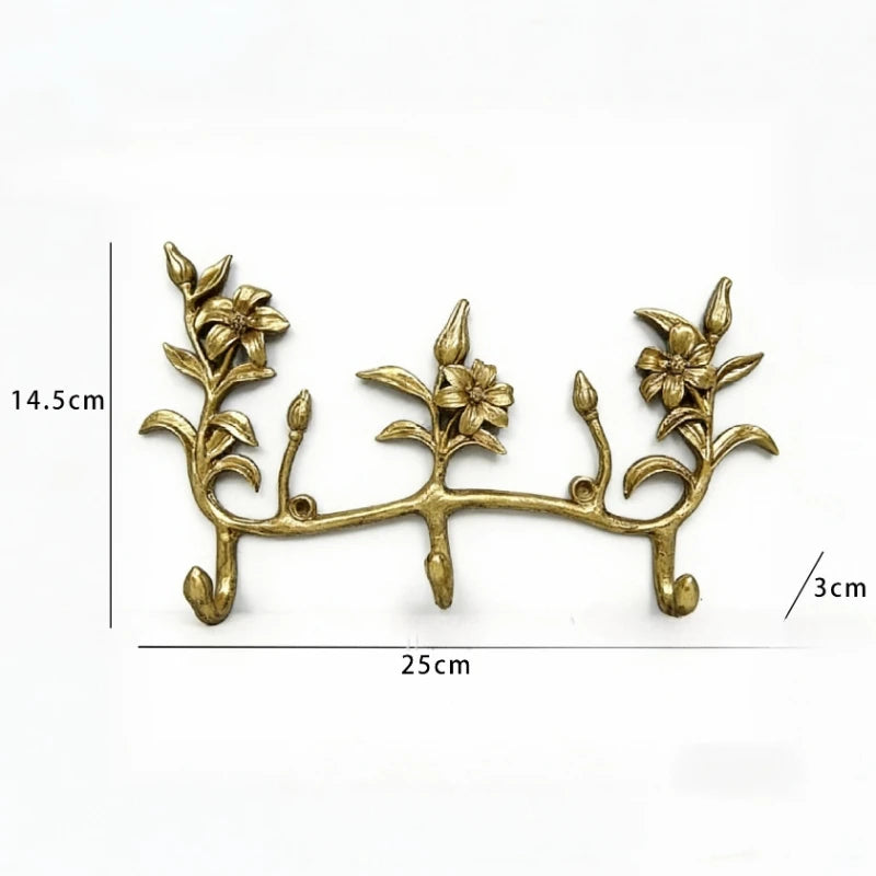 Wall Mounted Metal Coat Rack – 3-Hook Gold Minimalist Hanger Wall Coat Rack Axl Gold
