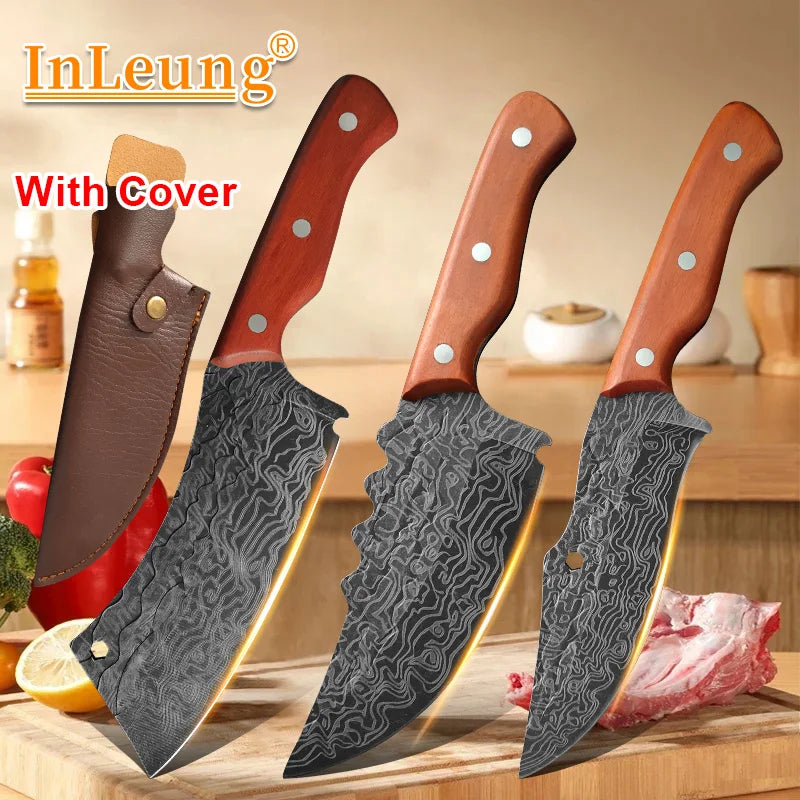Damascus Stainless Steel Chef's Knife – Kitchen & BBQ Cutter Chef's Kitchen Knife Axl