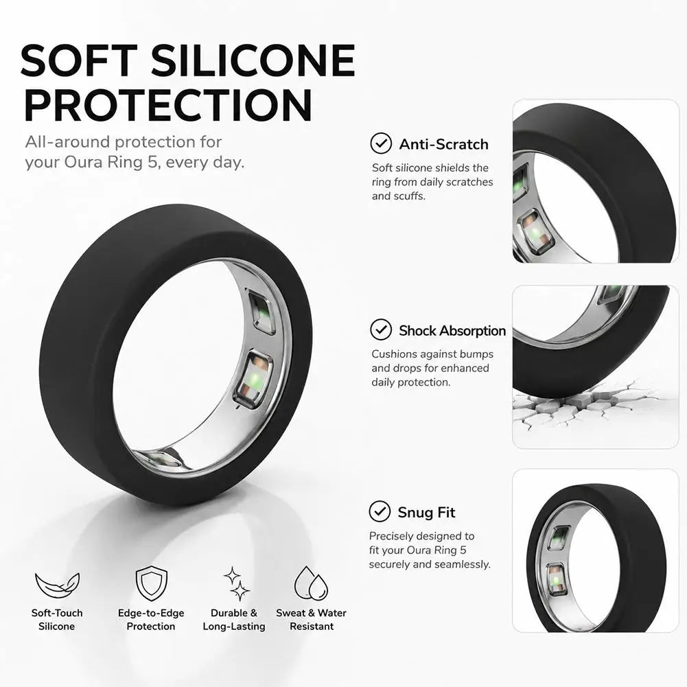 Silicone Cover for Oura Ring 5 – 8-Pack Protective Case Smart Ring Case Axl