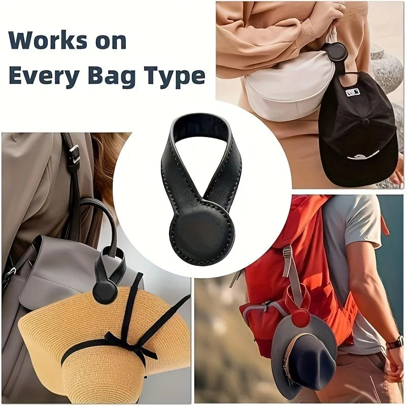 PU Leather Hat Clip – Portable Travel Cap Holder Anti-Loss Hat Clip Accessory Axl