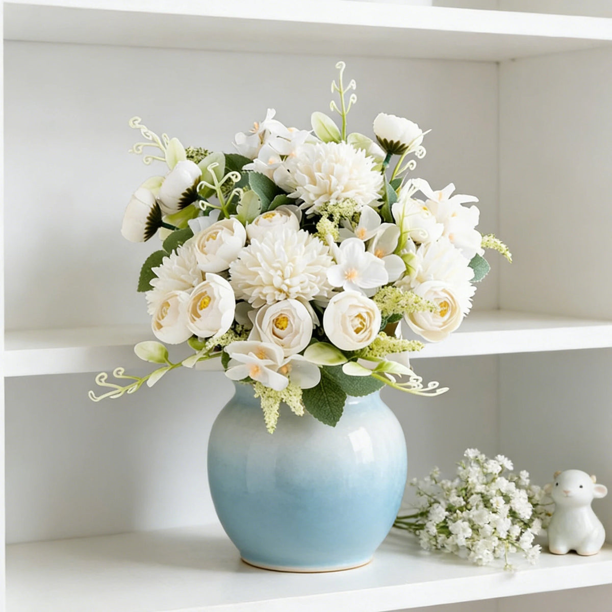 Silk Hydrangea Rose Bud Artificial Flowers – Wedding & Home Décor Artificial Silk Flowers Axl