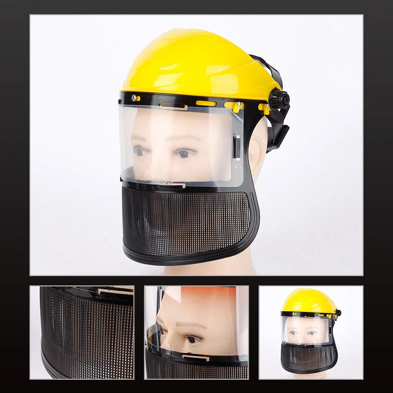 Safety Helmet Full Face Mesh Mask – Grass Trimmer & Forestry Safety Helmet & Mask Axl
